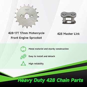 Amazon.com: XIKOBY 428 Drive Chain 102 Links with 17T Front